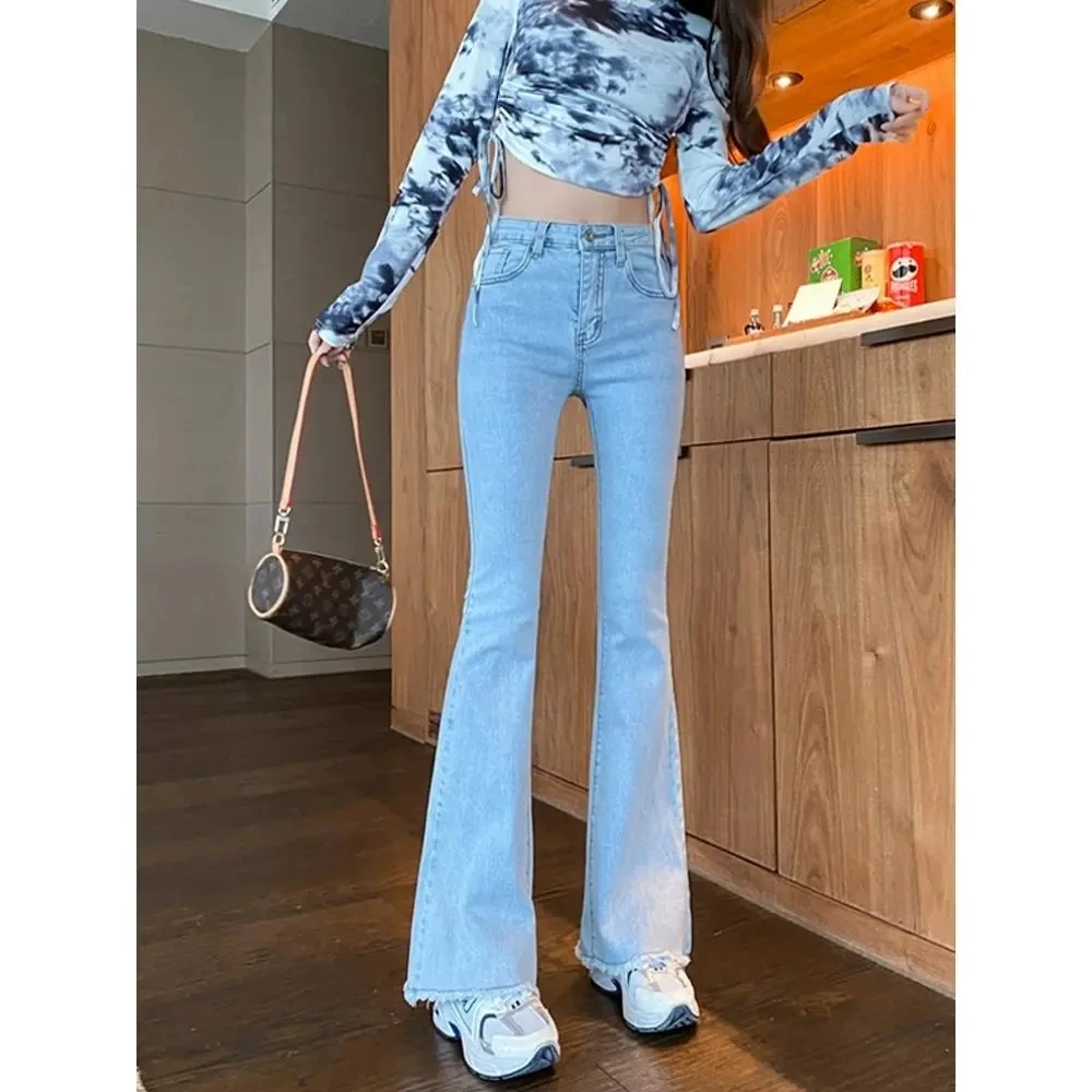 

2023 New Spring Autumn High Waist Jeans Women Drape Flared Pants Women's Oversize 5XL Slim Jeans Female Trousers Wide Leg Pants