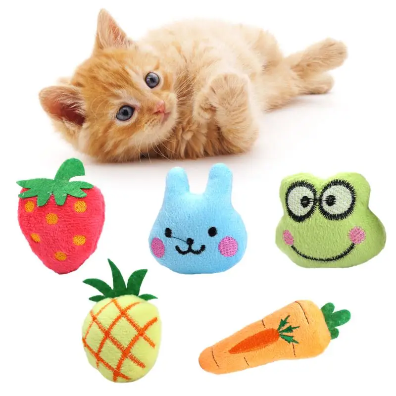 1pcs Cartoon Soft Catnip Toy Organic Catnip Filled Cat Toys Fruits & Animals Pet Interactive Toys Cat Teeth Grinding Toys