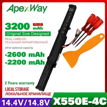 

14.8V 2200mAh Laptop Battery For ASUS X450E X450J X450JF A450 X751L X751M X450 F450 F450C F450V F450E Series A41-X550E