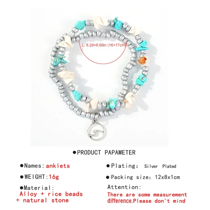 Solememo Boho натуральный камень Бусины ножной браслет для женщин девочек пляжные украшения ножной браслет ножные браслеты, аксессуары оптом A0045