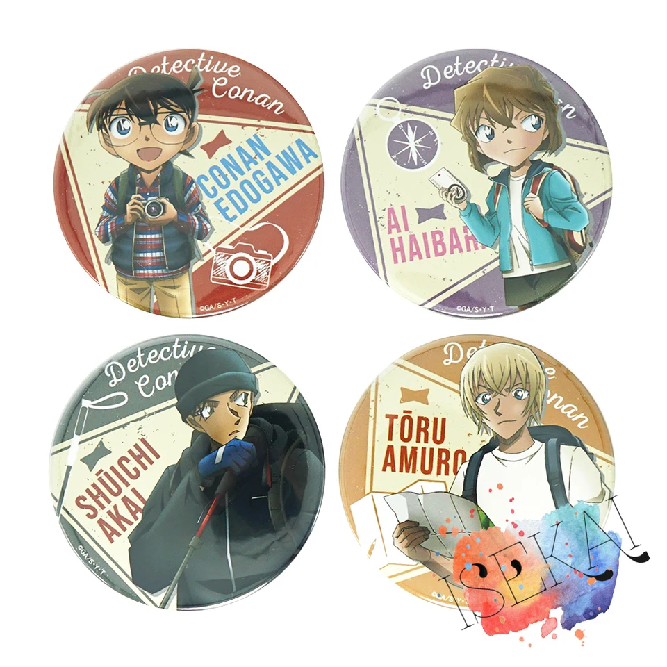 Thám Tử Lừng Danh Conan Anime Huy Hiệu Shinichi Conan Ai Haibara Shuichi Akai Tooru Amuro Bourbon Climing Núi Huy Hiệu Kim Loại Thổ Cẩm Chân|Trâm Cài| - AliExpress