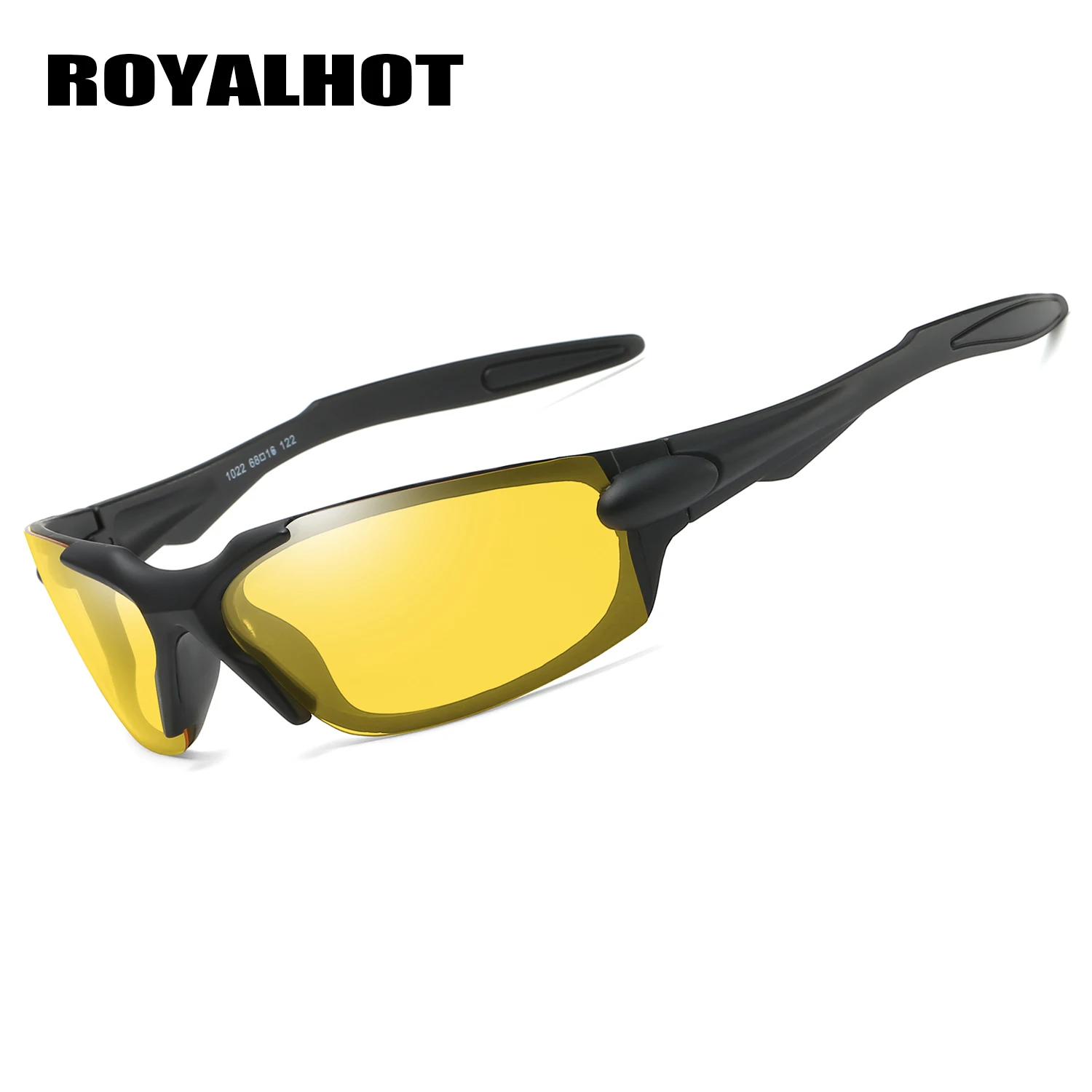 RoyalHot, мужские, женские, поляризационные, эластичные, спортивные, солнцезащитные очки, Ретро стиль, солнцезащитные очки, очки для мужчин, 900187 - Цвет линз: Matte Black yellow