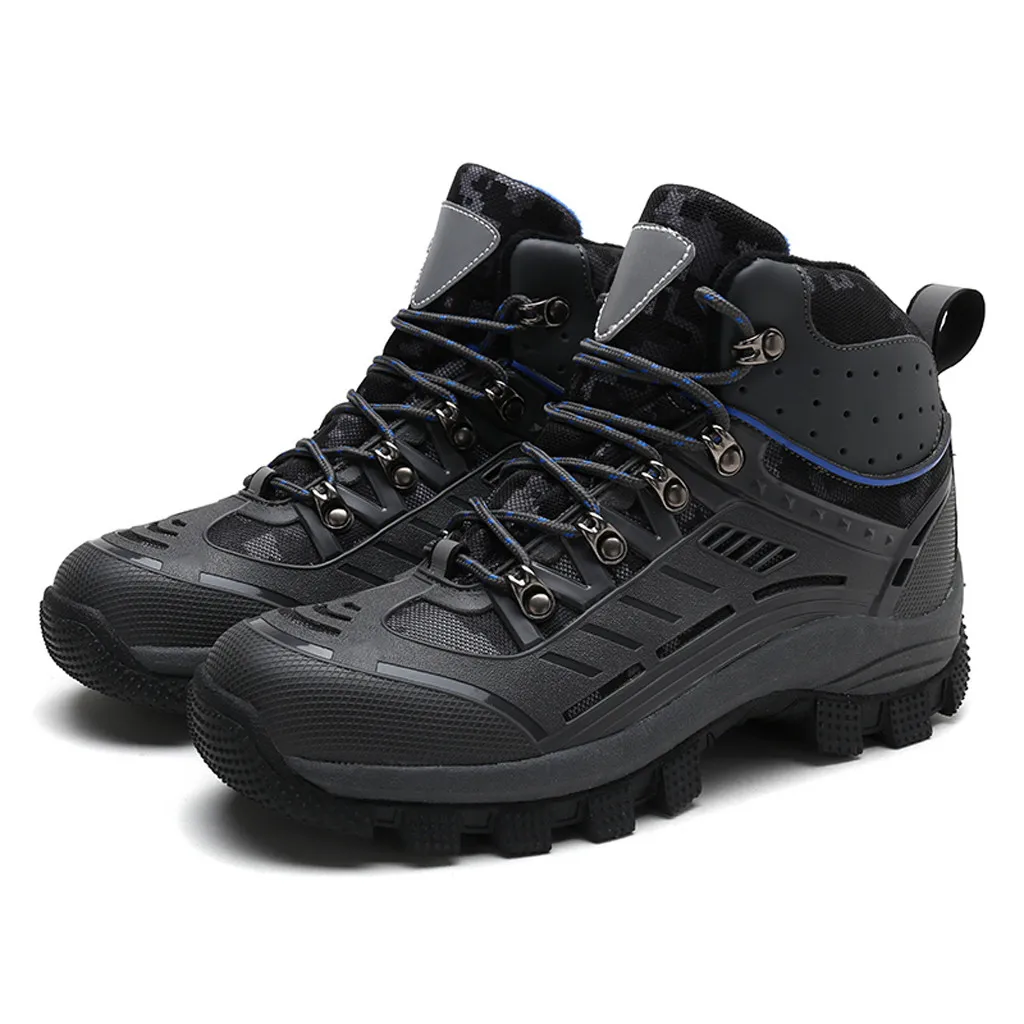 Men Warm High-top Outdoor Boots Wear-resistant Reflective Winter Walking Shoe Footwear Flock Male Safty Shoes Zapatillas Hombre