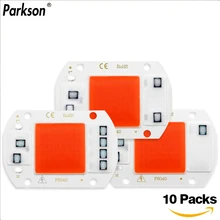 10 шт./партия светодиодный чип полного спектра переменного тока 220 В 20 Вт 30 Вт 50 Вт COB светодиодный светильник для выращивания растений, не нужен драйвер для внутреннего освещения, рост рассады, лампа