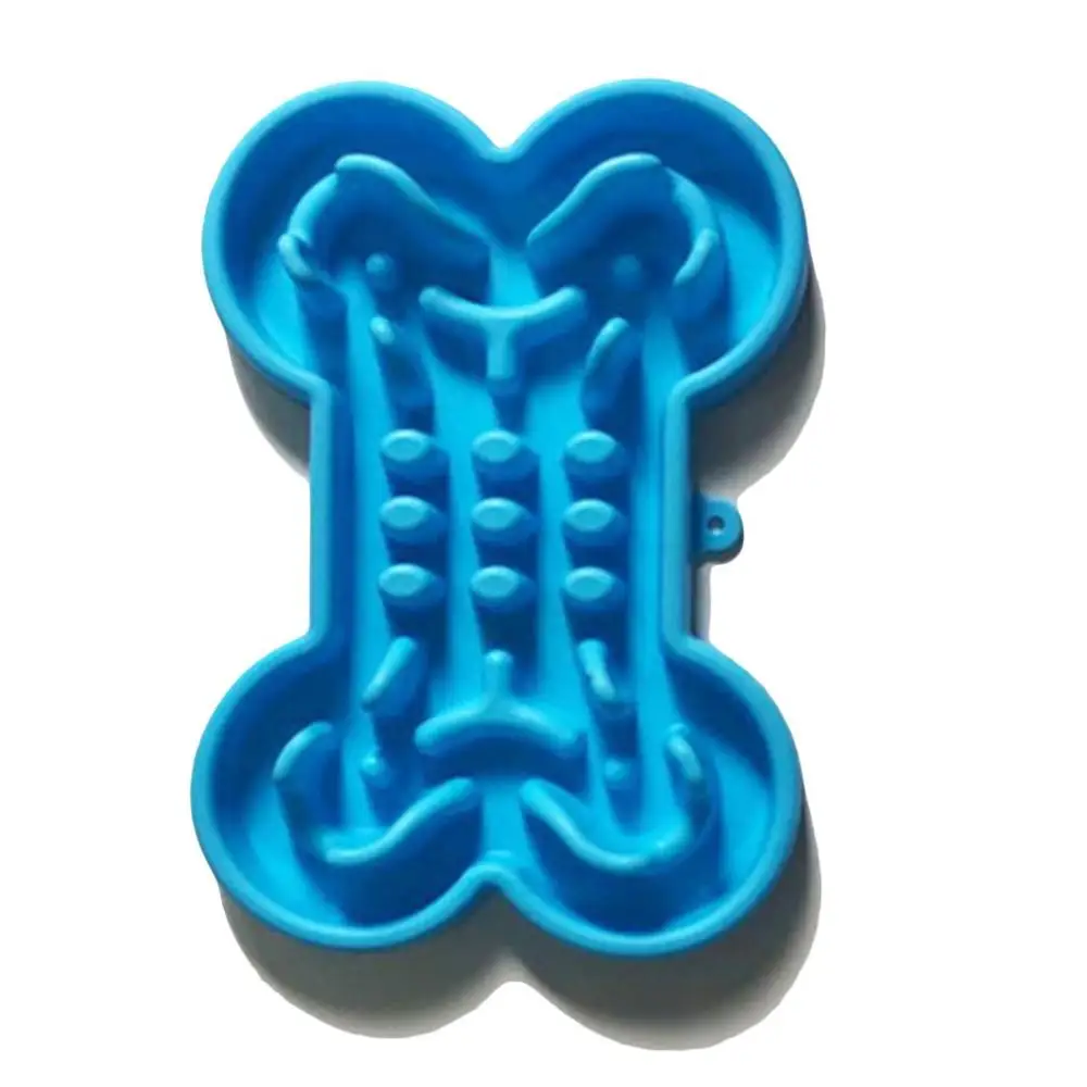 blue Силиконовая миска для медленной еды для домашних животных - Цвет: blue
