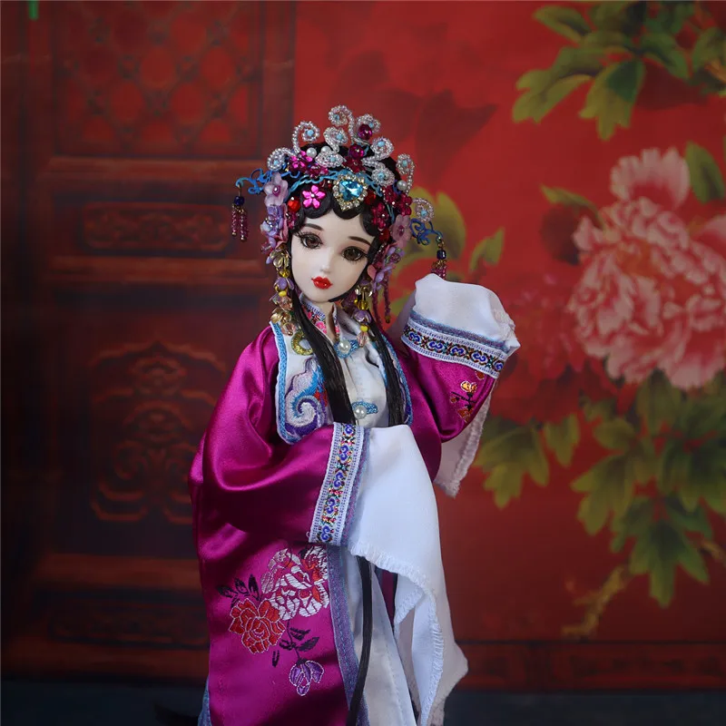 

12" Vintage Chinese Dolls With Joints Movable Collectible Beijing Opera Yuji Doll Girl Toys Original Design