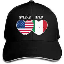 Классический УНИСЕКС ИТАЛИЯ сердца американский флаг Гольф шляпа бейсбольная Кепка