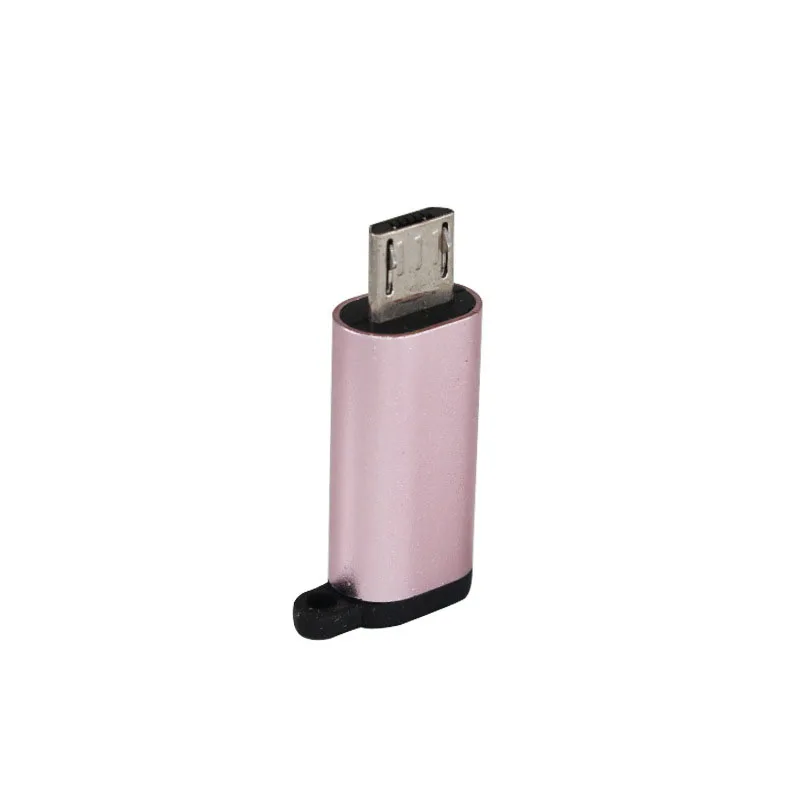 Fashion Type-C Female To Android Device Adapter Hanging Chain Aluminum Alloy Two In One Gold Black Micro Interface Device