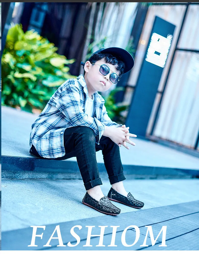 2020 Spring Genuine Leather Kids Shoes for Boys Mocassins Fashion Soft Children Shoes For Boy Casual Flat Slip On Loafers (9)