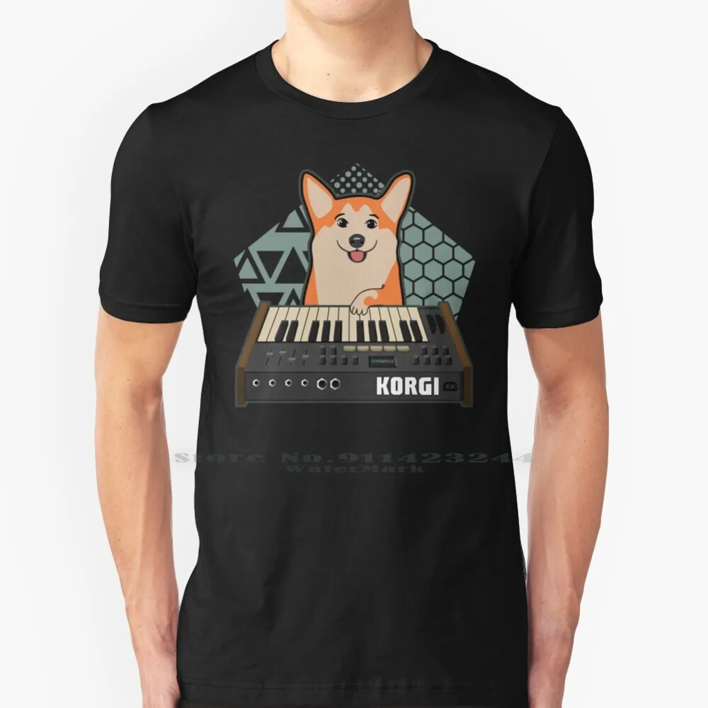 Divertente Sintetizzatore Fan Korgi Corgi Dog Lover T Shirt Cotton 6Xl Korg Funny Dog Welsh Corgi Pembroke Corgi Synthwave Cute Kawaii