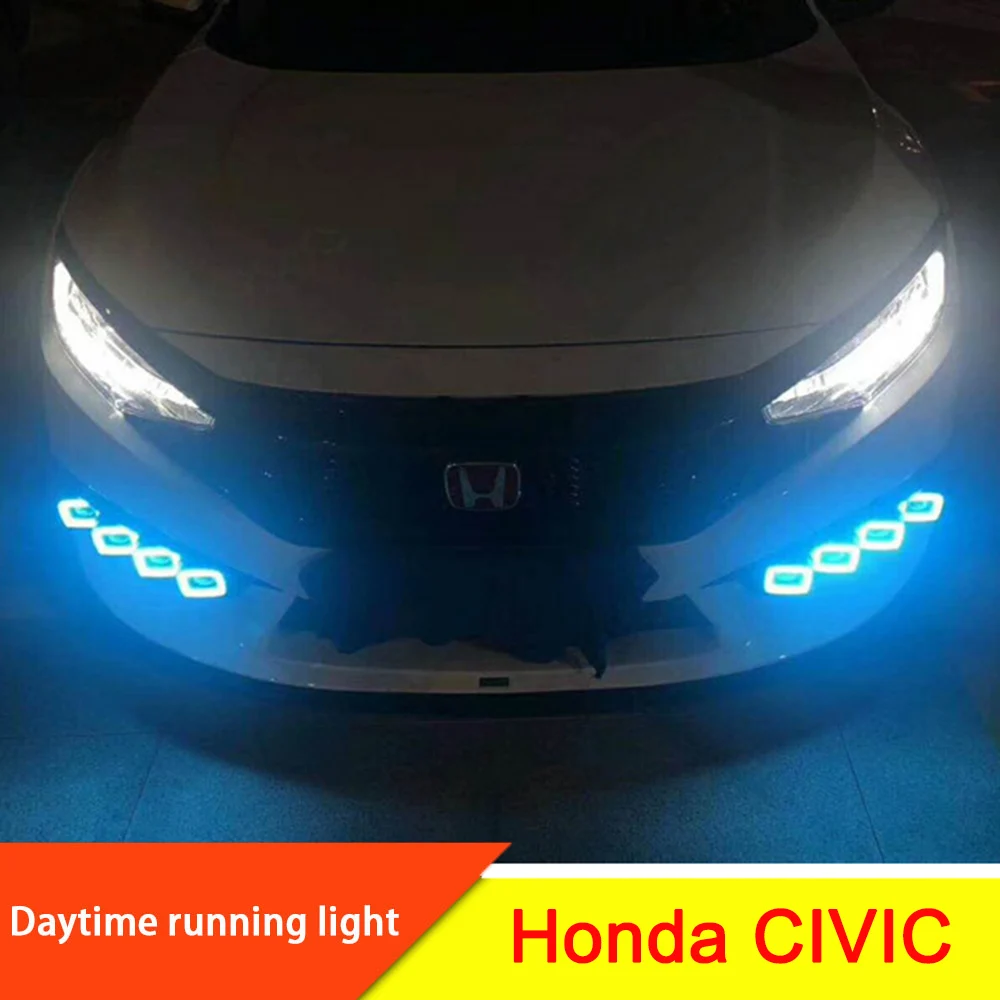 2 пары автомобилей DRL брови указатель поворота для Honda CIVIC X G10 MK10 Bugatti фары светодиодный ходовые огни биксеноновый луч противотуманные ангельские глазки