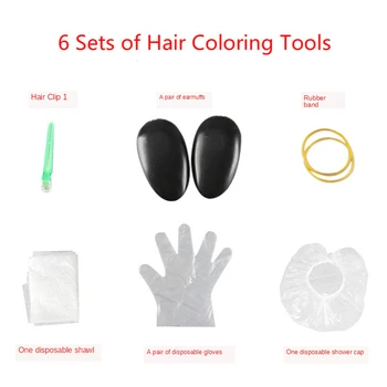 

10PCS Disposable Hair Coloring Tool Set Baked Oil Bowl Brush Earmuffs Comb Shawl Hairdressing Tool 6 Piece Hair Coloring Set