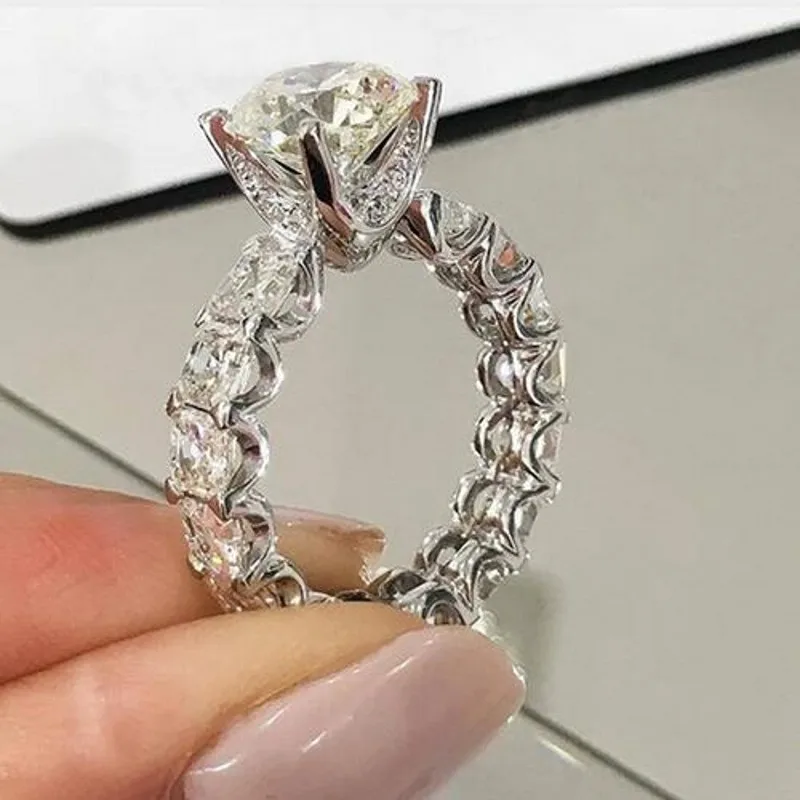 Choucong Solitaire Promise Ring 925 пробы серебро AAAAA cz обручальное кольцо кольца набор для женщин мужчин массивные ювелирные изделия - Цвет основного камня: Style 2