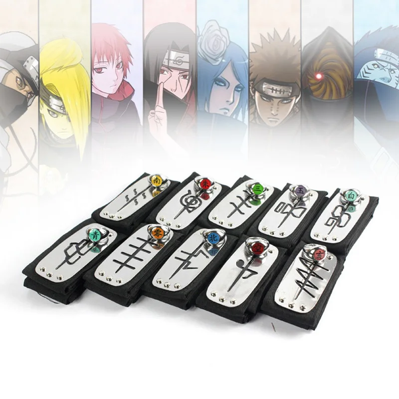 Аниме повязка на голову набор колец Naruto Sasori Uchiha Itachi карнавальные костюмы