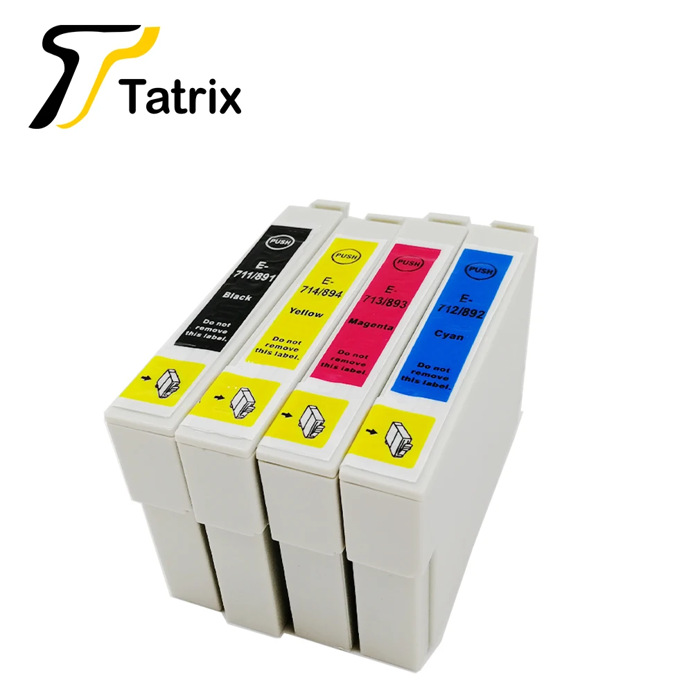Tatrix для Epson T0711 для T0714 патрон чернил для принтера Epson S20 S21 SX100 SX110 SX105 SX115 SX200 SX205 BX600FW и т. д