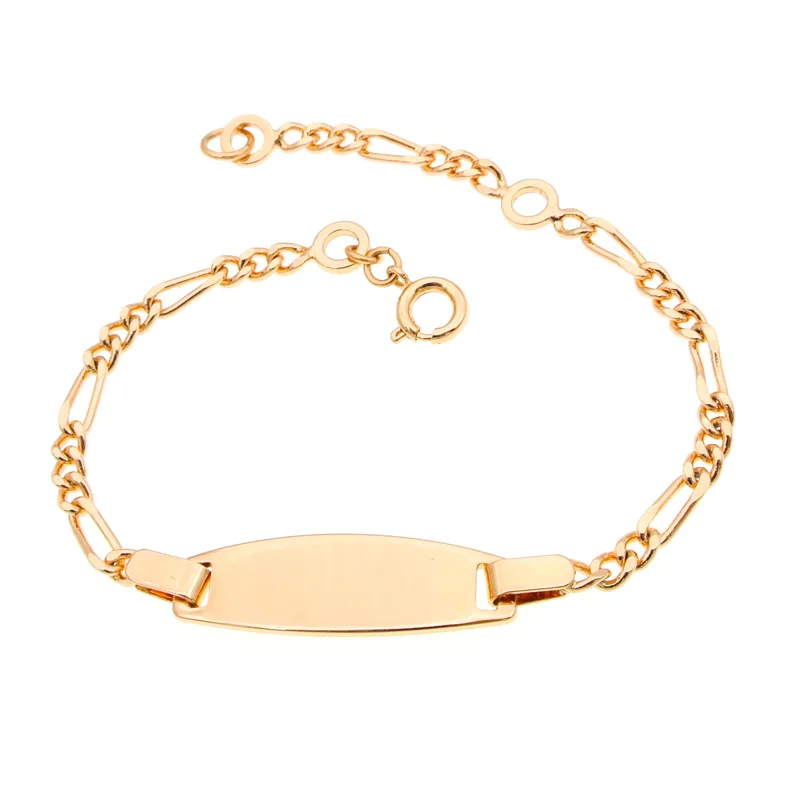 No Name золотые детские браслеты детские украшения крестины браслет Pulsera Bebe Figaro цепи браслет Kinder повязки бразильский B0127