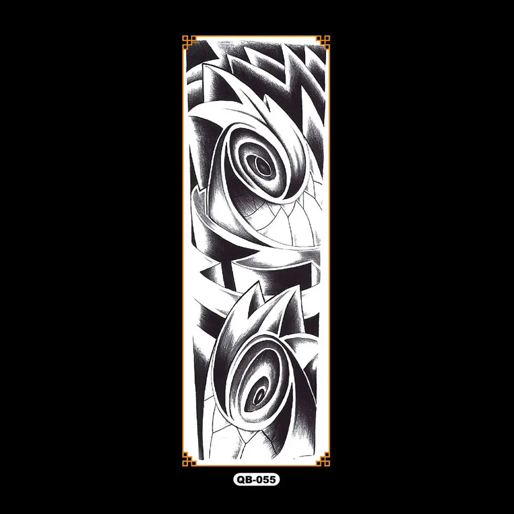 picture show QB Full Arm Flower Tattoo Sticker Waterproof Temporary Tattoo Sleeve Men Women Body Paint Water Transfer Fake Tatoo Sleeve - Цвет: picture show