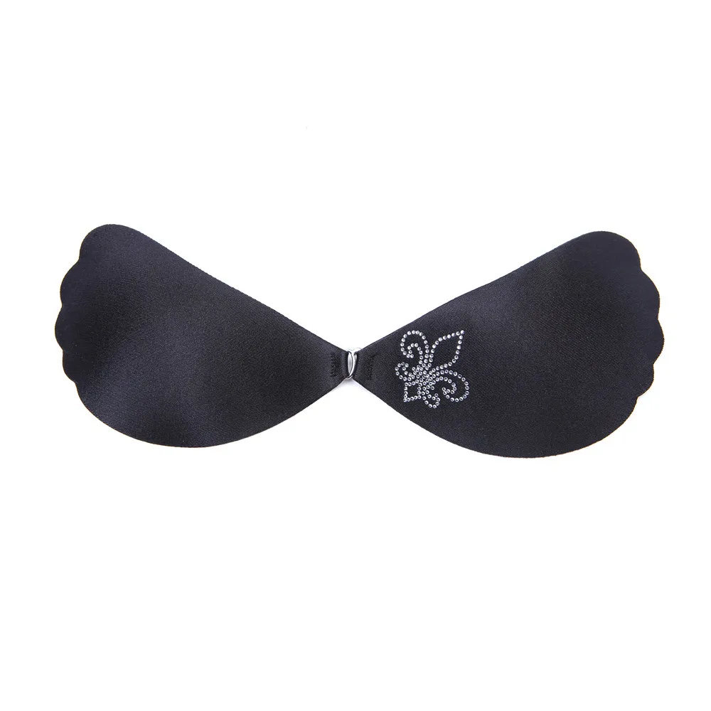 Black A New Women Ladies Silicone Self Adhesive Seamless Wire Free Bras Magic Push Up Strapless Invisible Bras Backless Intimate Bra - Цвет: Black A