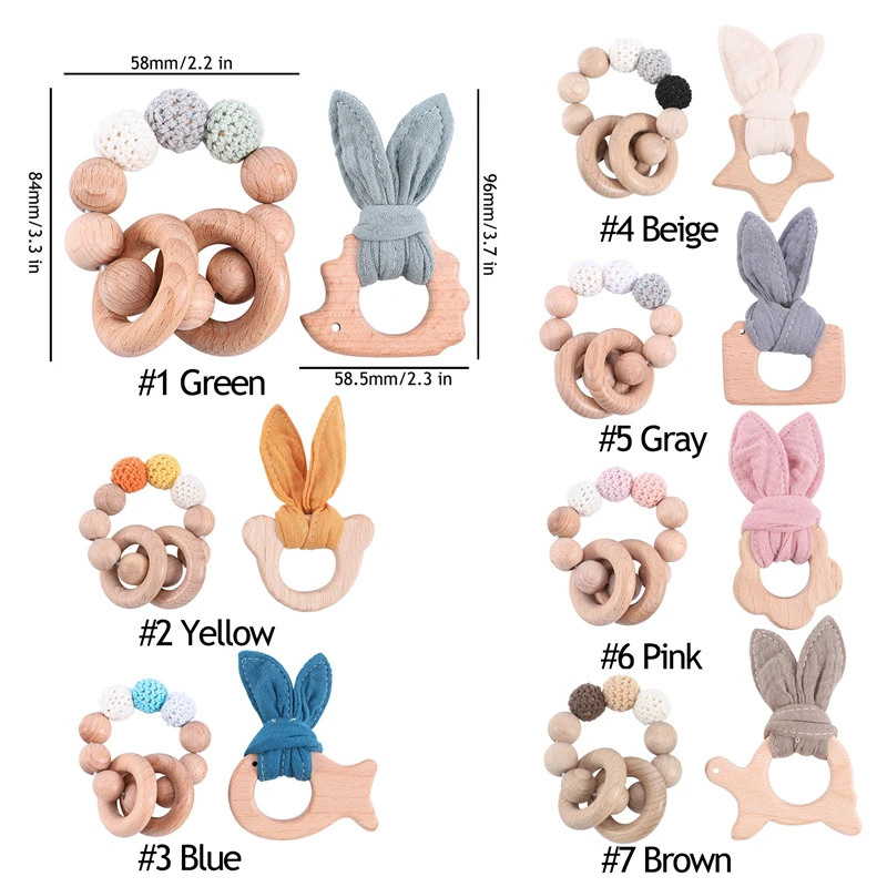 2 шт./компл. Детские Прорезыватели для зубов животных бука деревянные погремушки игрушки-прорезыватели против грызунов нового дизайна крошечные стержень детские игрушки кулон для новорожденных, грудных детей Товары