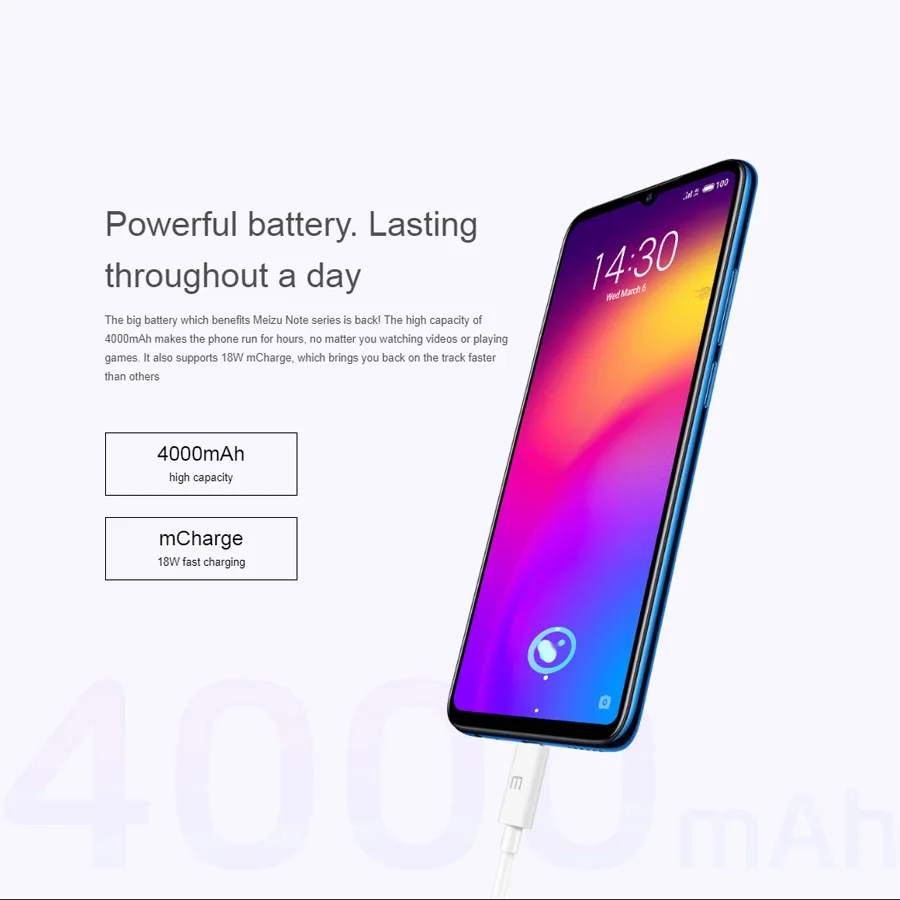 Мобильный телефон CN Global rom MEIZU Note 9 LTE 4G, 4 ГБ, 64 ГБ, Восьмиядерный процессор Snapdragon675, 6,2 дюймов, 1080x2244 p, 4000 мА/ч, 48 Мп+ 5 МП, Android 9,0