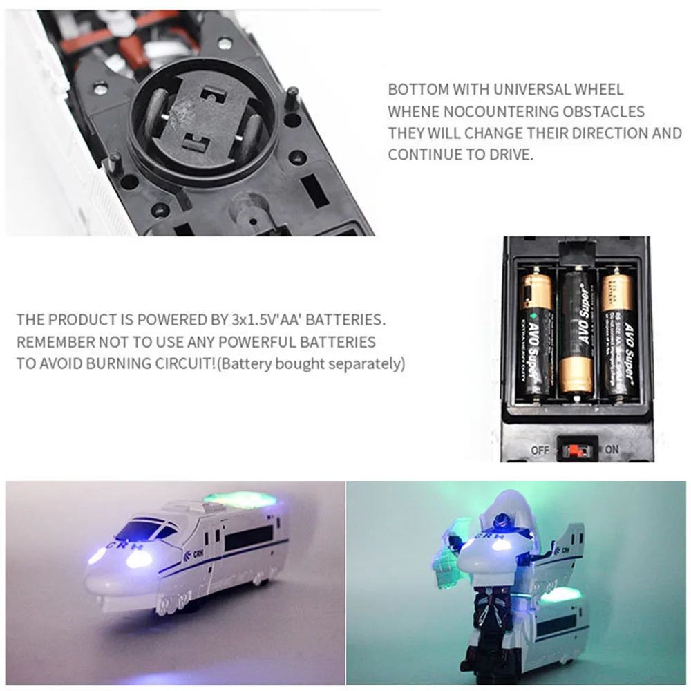 Children Baby Novelty Luminous Light Electric Deformed Robot Transformation Cartoon Train Car Model Toys For Children 5