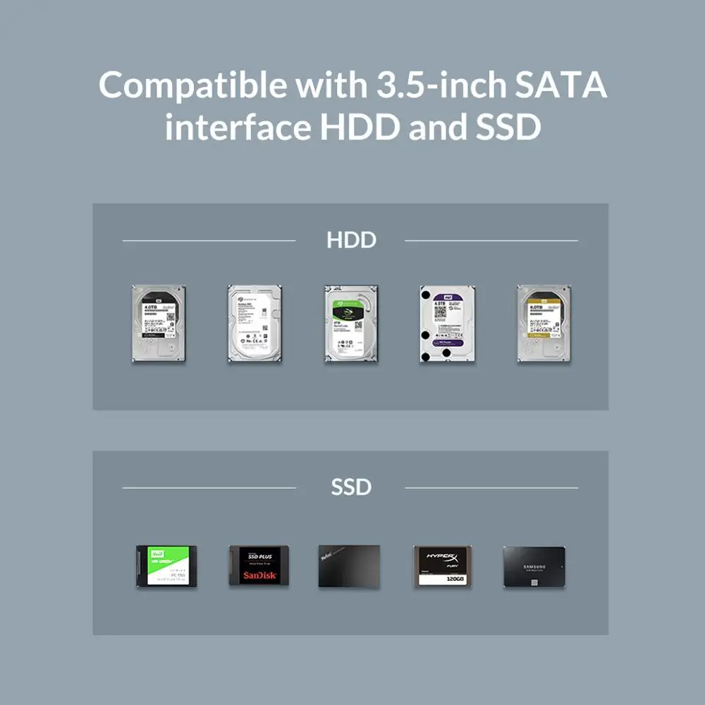 Прозрачная док станция ORICO 2 5 дюйма/3 дюйма для HDD поддержка 8 ТБ протокол UASP USB 3 0 к