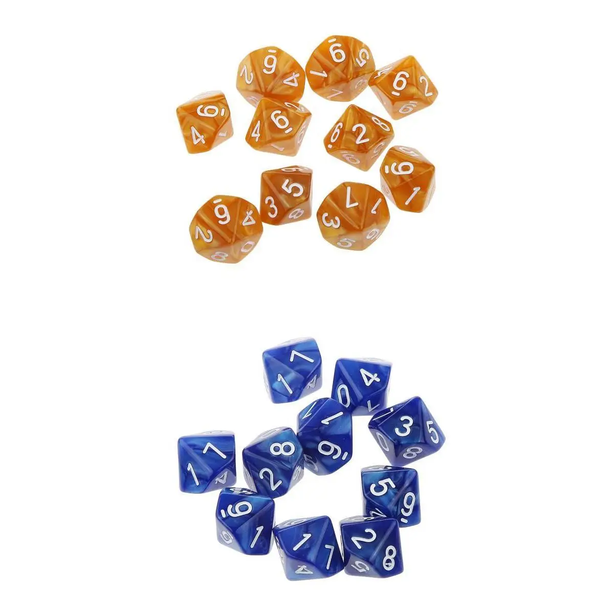 Package Of 20 Dice D10 Digital Dice Acrylic Dice For Board Games MTG TRPG