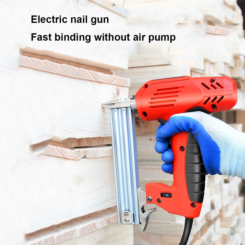 

Electric Straight Nail-Gun Heavy-Duty Woodworking Tool Electrical Staple Nail 220V 2000W Portable Electric Tacker Gun