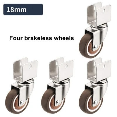 18 mm A SET 4 шт. детская кроватка ролики резиновые колеса тележки Детская кроватка колеса замена мебель Универсальные ролики с тормозным столом ролики 2 дюйма - Цвет: 18 mm A SET
