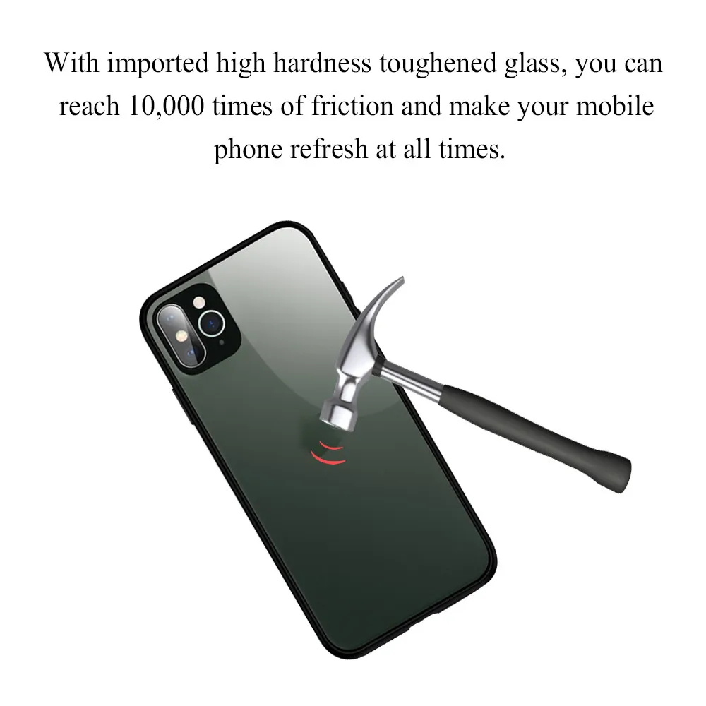 Противоударная стеклянная задняя крышка для iphone XR чехол изменен на 11 Pro задняя камера мягкий край Полное закаленное стекло iphone 11 Pro Чехол