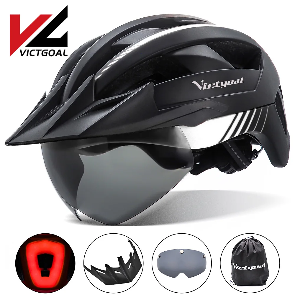 VICTGOAL MTB LED велосипедный шлем USB Перезаряжаемый задний Фонарь велосипедный шлем для мужчин Горный Дорожный Солнцезащитный козырек очки велос... VICTGOAL MTB LED велосипедный шлем USB Перезаряжаемый задний Фонарь велосипедный шлем для мужчин Горный Дорожный Солнцезащитный козырек очки велос...