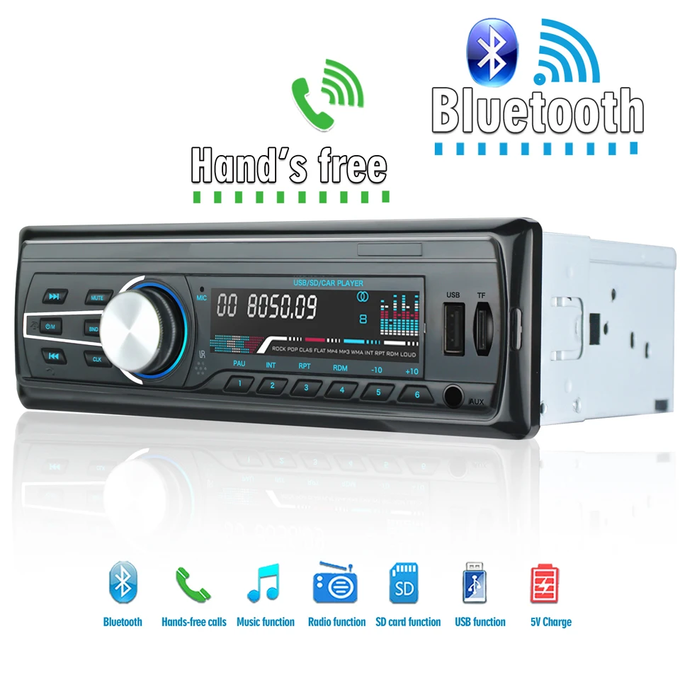 Автомобильный Радио стерео плеер Bluetooth телефон аудио Авто AUX-IN MP3 FM/AM/USB/1Din/пульт дистанционного управления 12 В универсальная JQ1583