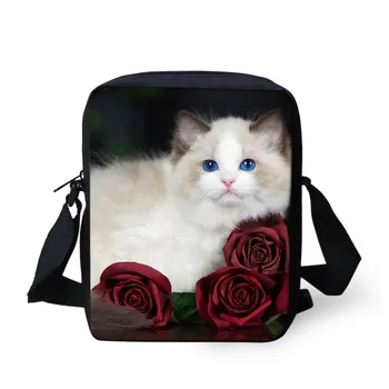 

Customized Cut Cross Body Flowers Cats Pattern Printing Girl's Messenger Bag Student Carrying On Shoulders Bags Drop Shipping