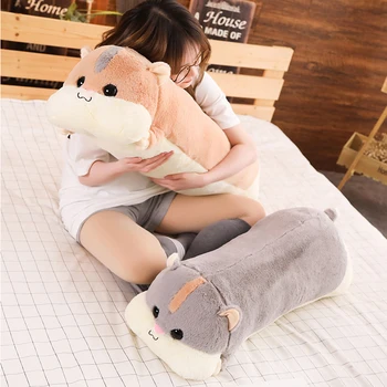 

50-100cm Cartoon Hamster Plush Toy Anime Soft Hamster Long Bolster Cute Stuffed Animals Pillow Kids Birthday Gifts Home Decor