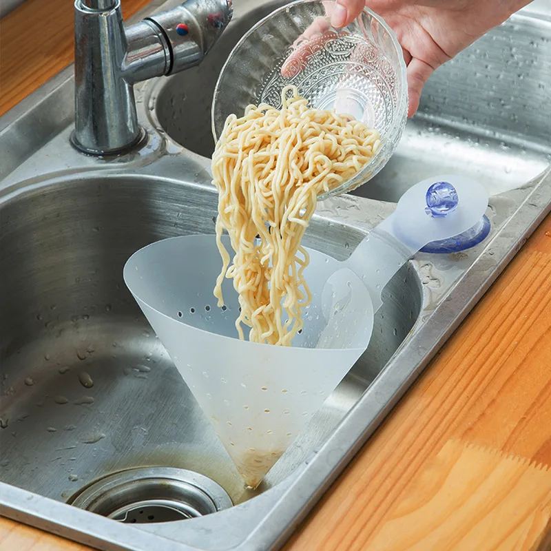 

Kitchen Sink Filter,Foldable Strainer Sink Anti-Blocking Transparent Leftovers Filter Mesh Bag in Sink,For Drain Kitchen Waste