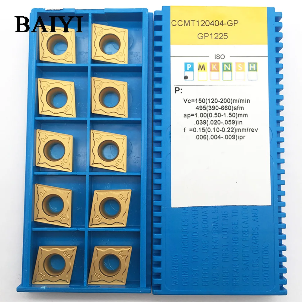 10 шт. CCMT120404-GP GP1225 высокое качество карбида CNC вставки CCMT120404 поворотные пластины инструментов для расточное Лезвие сталь