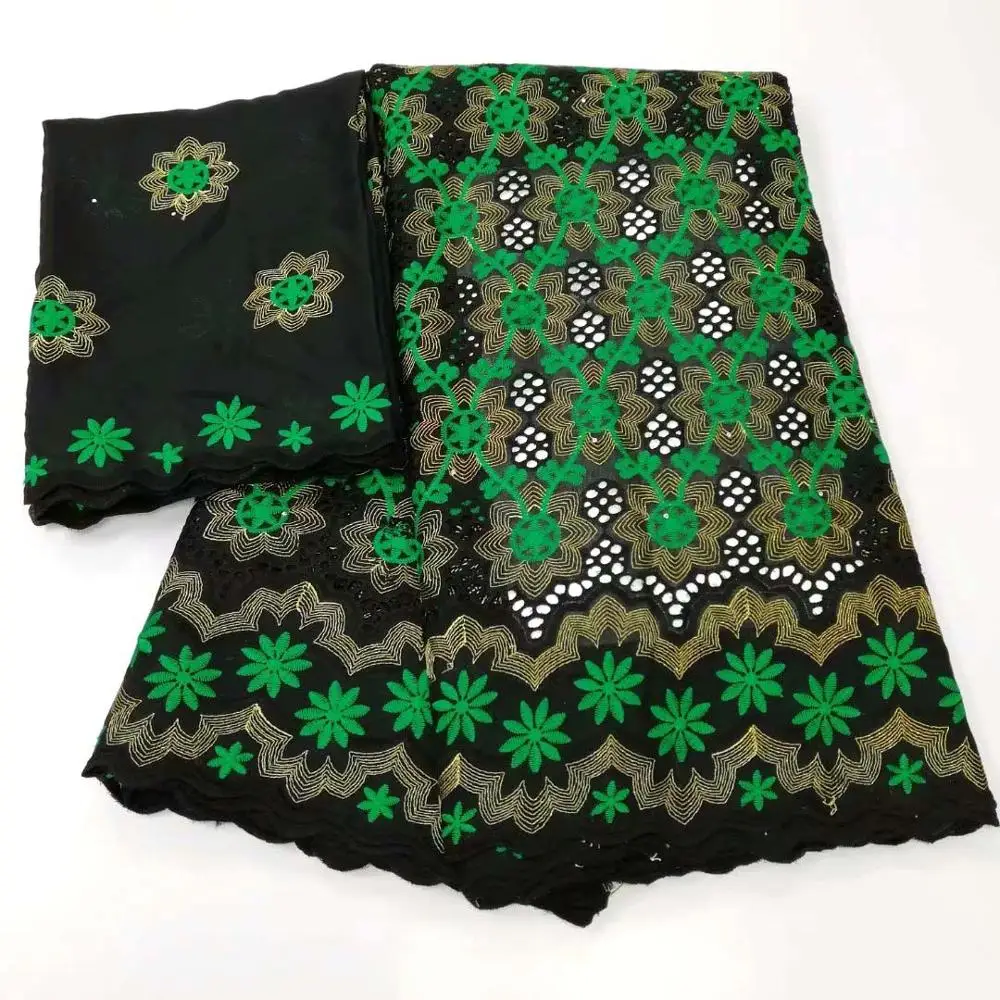 

African Mesh Lace Fabric 2020 High quality 5+2 Cotton Nigerian Lace Fabric Gold Line Embroidery Swiss Voile Lace Men/Women