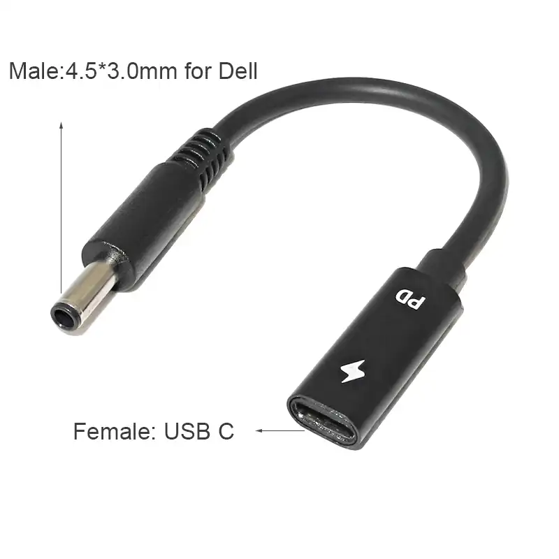 Usb Type C Adaptateur Secteur Pour Ordinateur Portable Connecteur Pour Dell Inspiron 11 13 14 17 15 7000 5000 3000 Usb C A 4 5x3 0mm Male Prise Chargeur Aliexpress