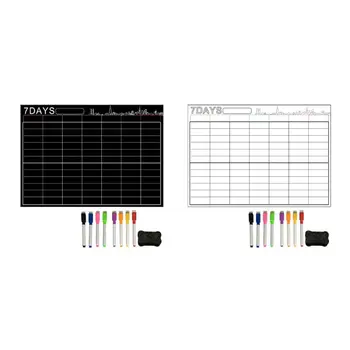 

2 Styles Magnetic Monthly & Weekly Planner Whiteboard Fridge Magnet Flexible Message Drawing Refrigerator Bulletin White Board
