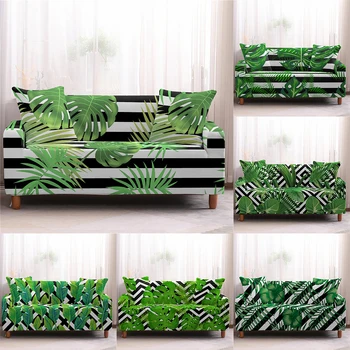 

Tropical Leaves Sofa Slipcovers Elastic Sofa Cover for Living Room Couch Cover Furniture Protector Sofa Towel 1/2/3/4-Seater