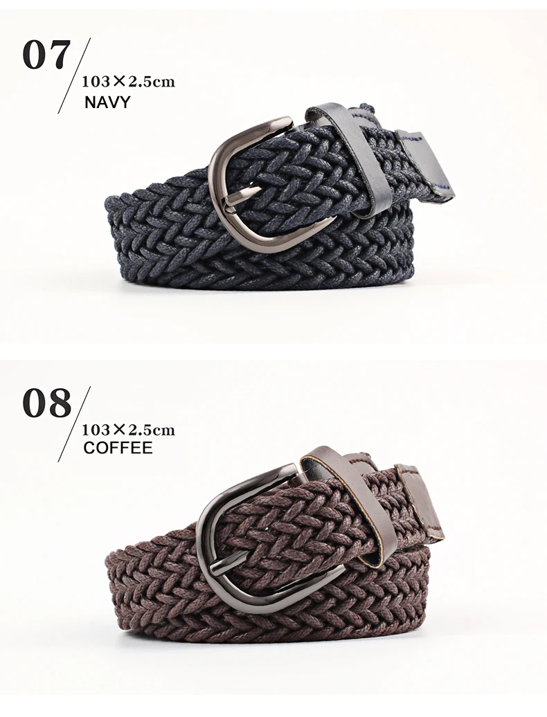 mens brown leather belt D&T 2021 New Fashion Belt Men Women Unisex Knitted Metal Alloy Pin Buckle Casual Trend Style For Jeans Quality PU Leather Belt leather belt