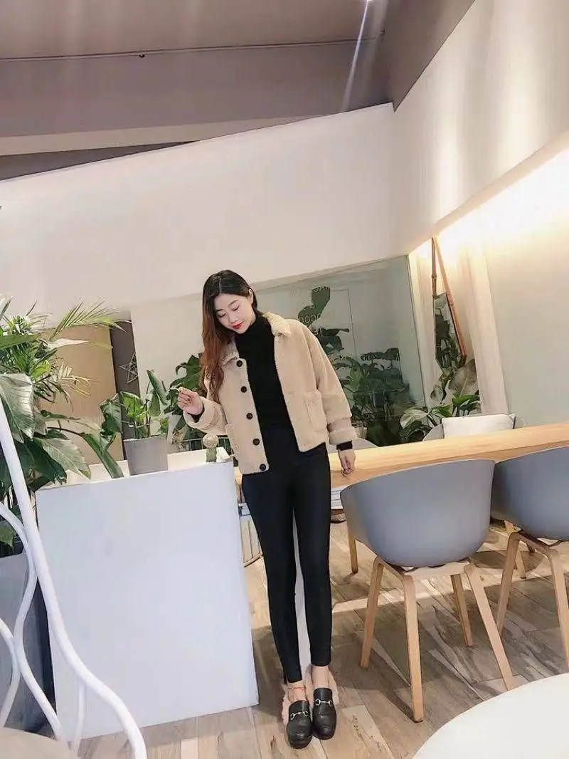 Для женщин искусственный мех из искусственного меха Slim Fit Куртка с карманом подробная информация