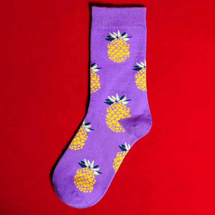 4 Скейтборд Chaussette Homme модные мужские носки с фруктами ананас черешня в европейском и американском стиле, хип-хоп, забавные носки Meias - Цвет: 4