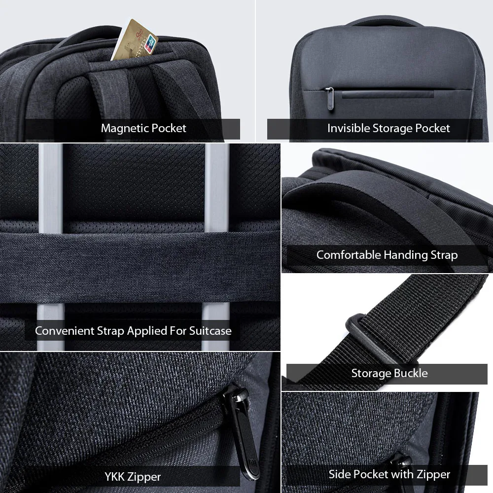 Original Xiaomi Mi Business Travel Backpacks Waterproof Open Bag