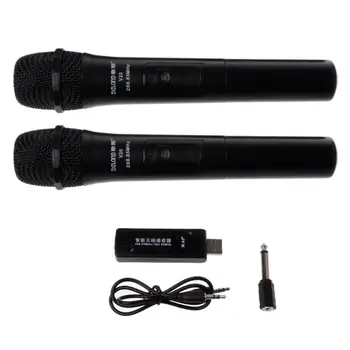 

UHF USB 3.5mm 6.35mm Wireless Microphone Megaphone Handheld Mic with Receiver for Karaoke Speech Loudspeaker