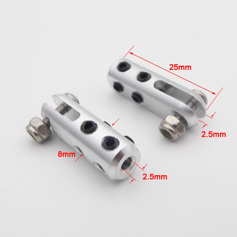 Giunto Per Timone In Alluminio CNC Per Aerei E Barche RC - Clevis Per Tiranti 1,8-2 Mm (Blu) - 2