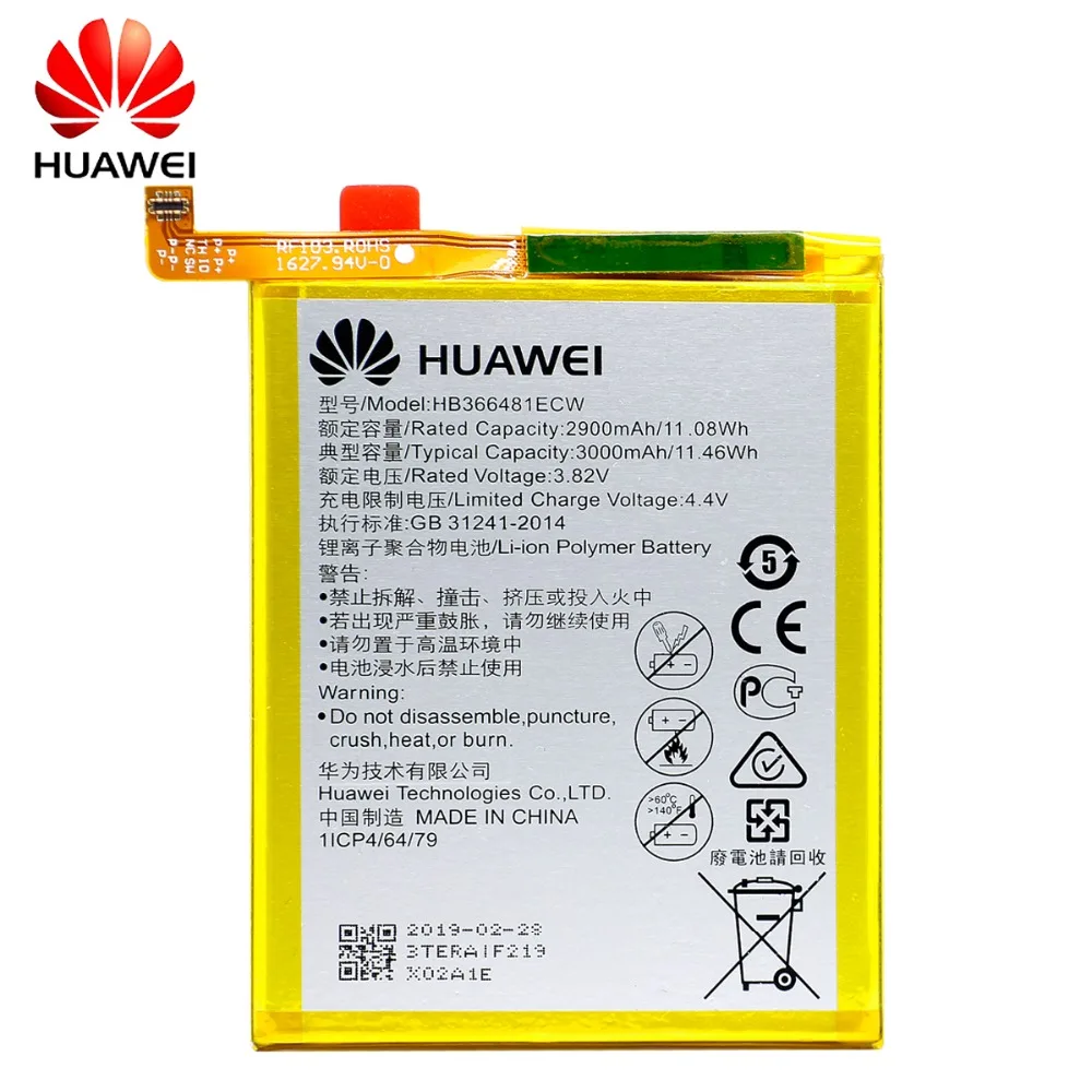 Hua Wei Orginal Phone Battery HB366481ECW For Huawei honor 8 honor 8 lite honor 5C Ascend P9 huawei P10 P9 Lite G9 3000mAh