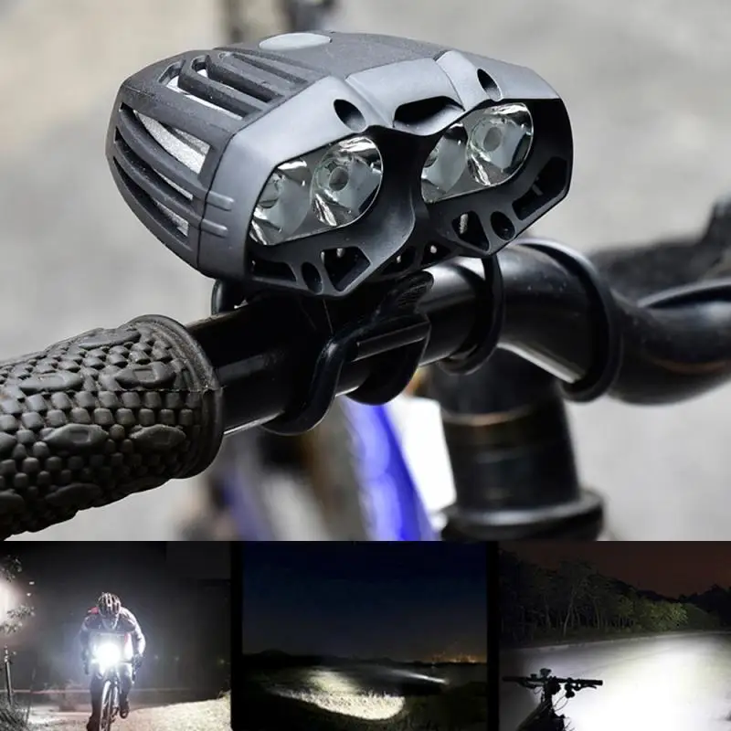 Waterproof USB Bike Light 600LM 4 X T6 LED Front Light Headlamp Headlight 4 Mode For Cycling No Battery Bicycle Lights