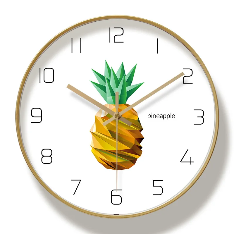 

12 inch Wall Clock Metal Frame Modern Home Decor Clock Silent Movement Non-Ticking Wall Clocks