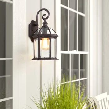 

Outdoor Sconce Wall Lights Retro Glass Shade Lantern Waterproof Outside Light For Home Villa Restaurant Lighting Lights E27